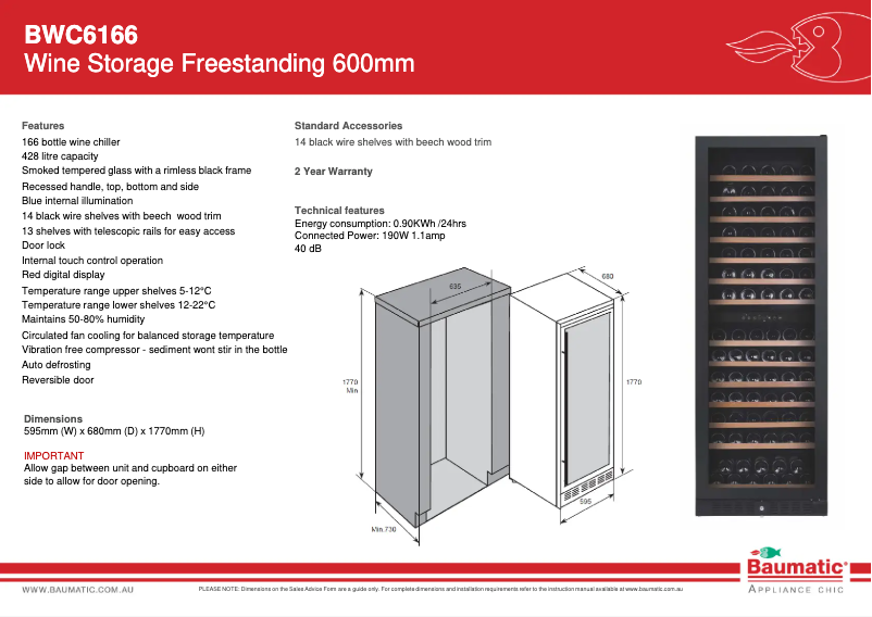 Página nº 1 - Ficha técnica Baumatic BWC6166