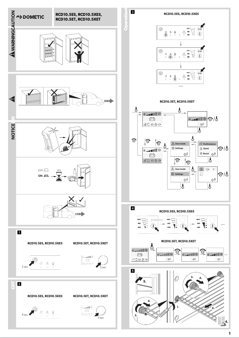 Página nº 1 - Guía de inicio rápido Dometic RCD 10.5T