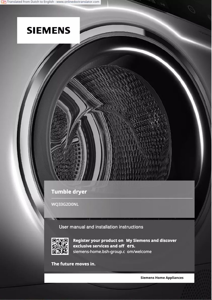 Página 1 del manual Manual de usuario Siemens WQ33G2D0NL