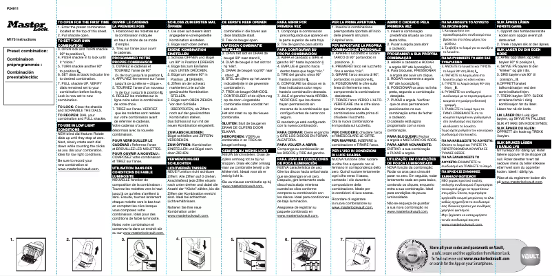 Página nº 1 - Manual de usuario Master Lock M175EURDLH