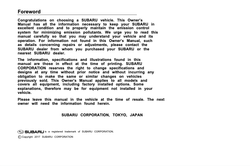 Imagen de la primera página del manual del dispositivo Outback (2018)