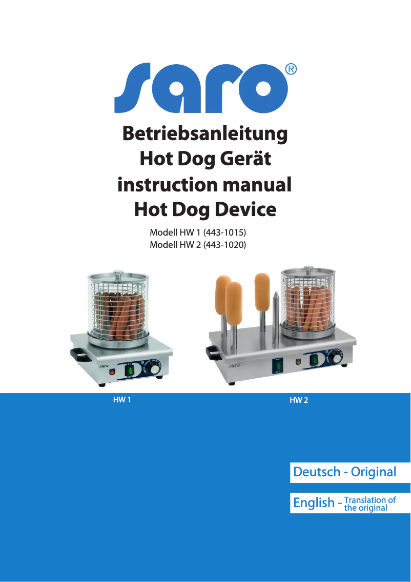 Imagen de la primera página del manual del dispositivo HW 2