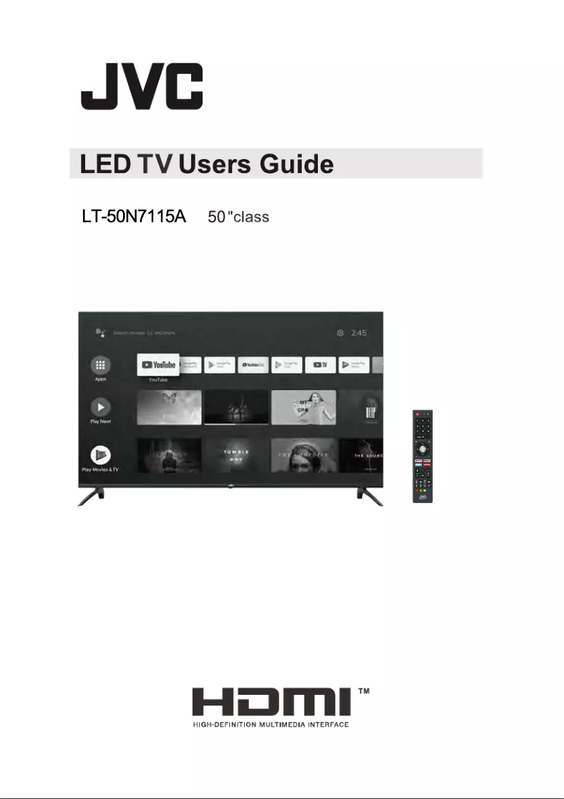 Imagen de la primera página del manual del dispositivo LT-50N7115A