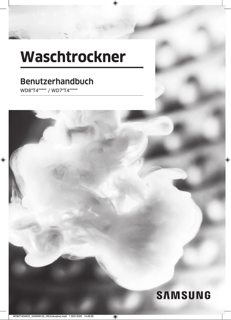 Página 1 del manual Manual de usuario Samsung WD80T4049CE