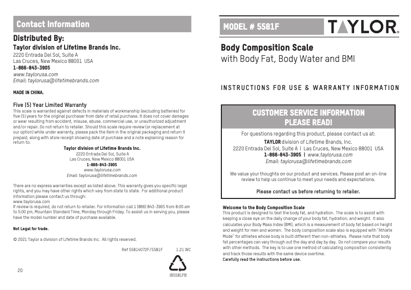 Imagen de la primera página del manual del dispositivo 55814072F