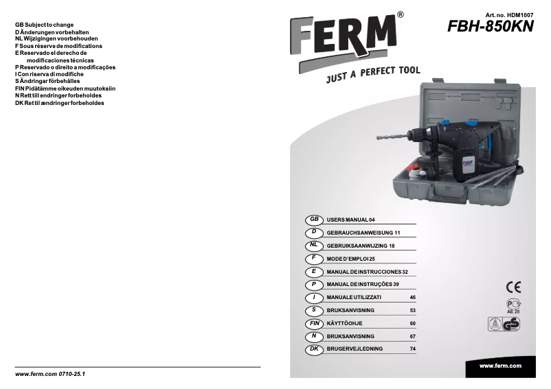 Imagen de la primera página del manual del dispositivo FBH-850KN