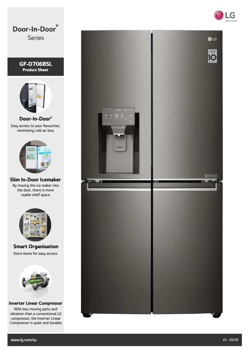 Imagen de la primera página del manual del dispositivo GF-D706BSL