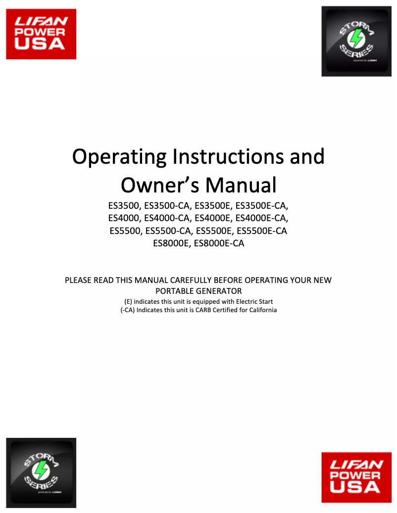 Imagen de la primera página del manual del dispositivo Storm 3500E