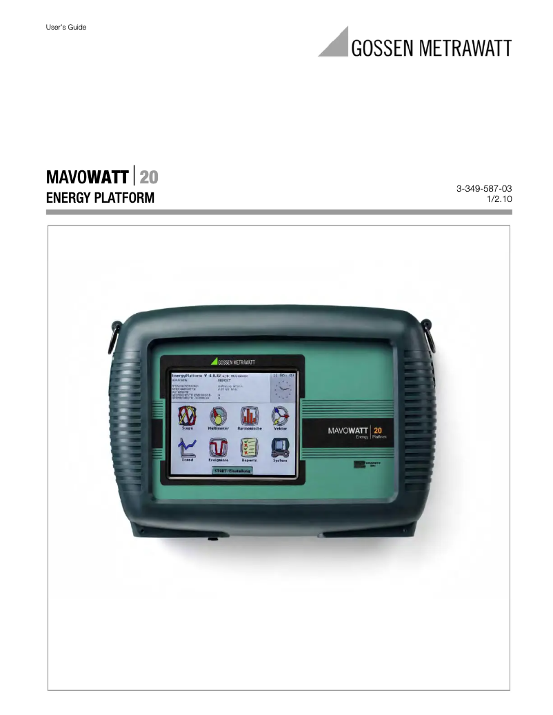 Página nº 1 - Manual de usuario Gossen Metrawatt MAVOWATT 20