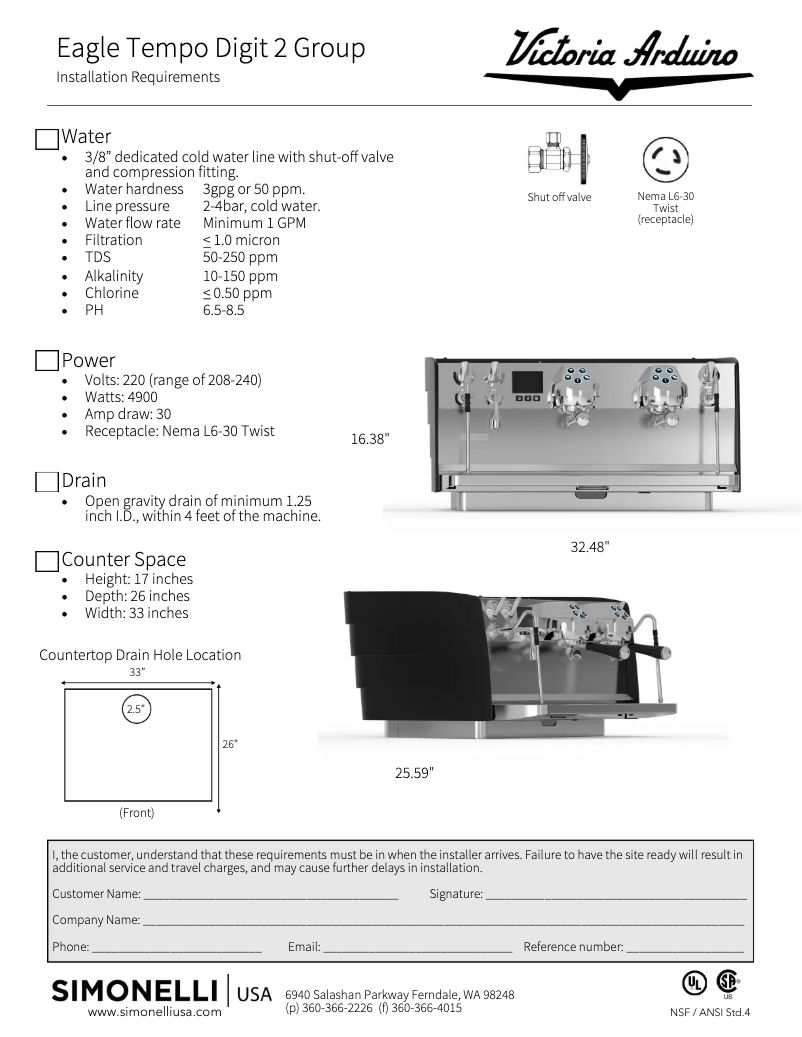 Página 1 del manual Ficha técnica Victoria Arduino Eagle Tempo