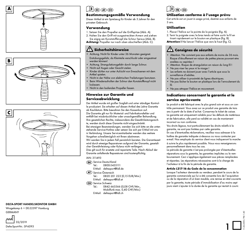Imagen de la primera página del manual del dispositivo IAN 311493