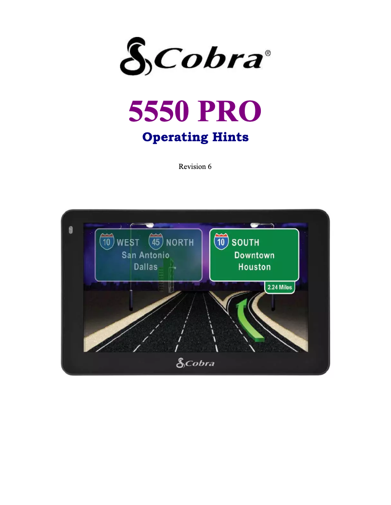 Página 1 del manual Manual de usuario Cobra 5550 PRO