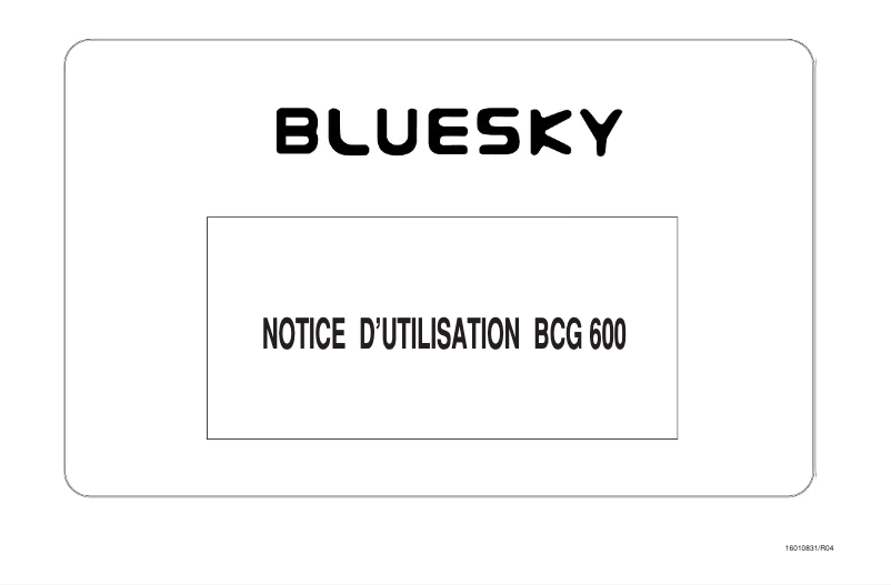 Página nº 1 - Manual de usuario Bluesky BCG 600