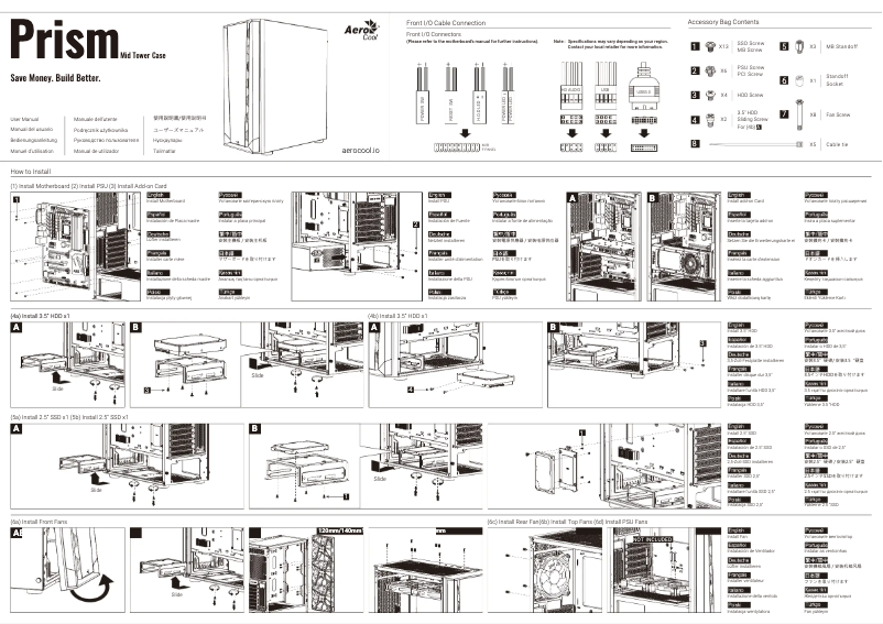 Imagen de la primera página del manual del dispositivo Prism