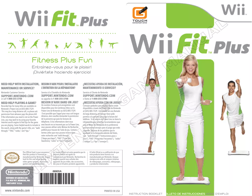 Imagen de la primera página del manual del dispositivo Wii Fit Plus (Wii)