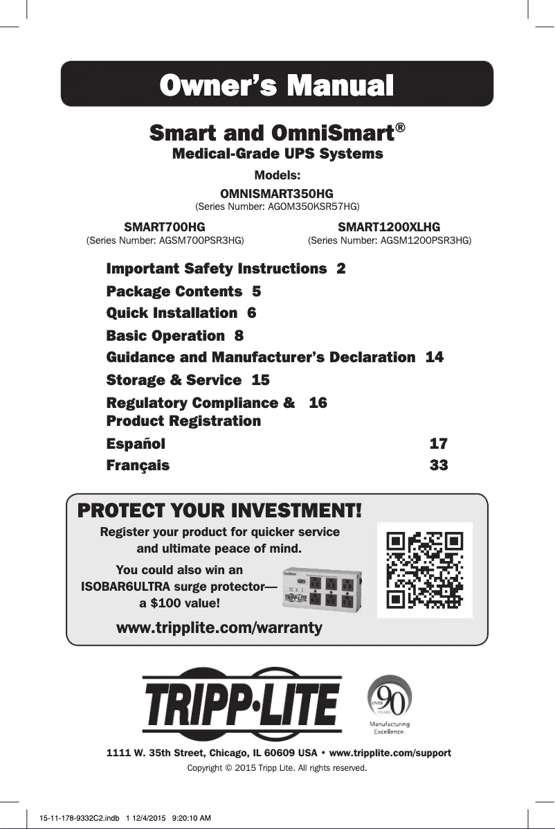 Página nº 1 - Manual de usuario Tripp Lite SmartPro