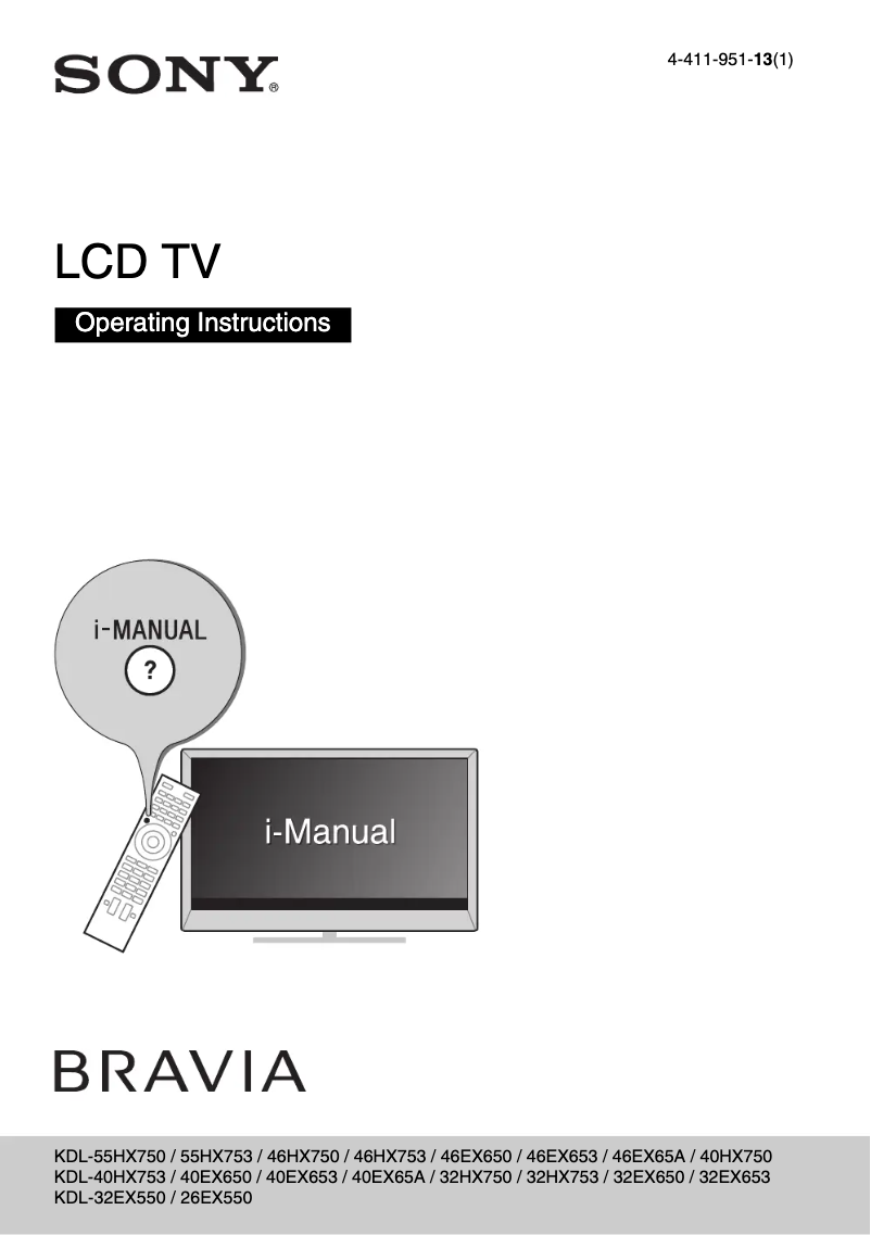 Página 1 del manual Manual de usuario Sony Bravia KDL-32EX550