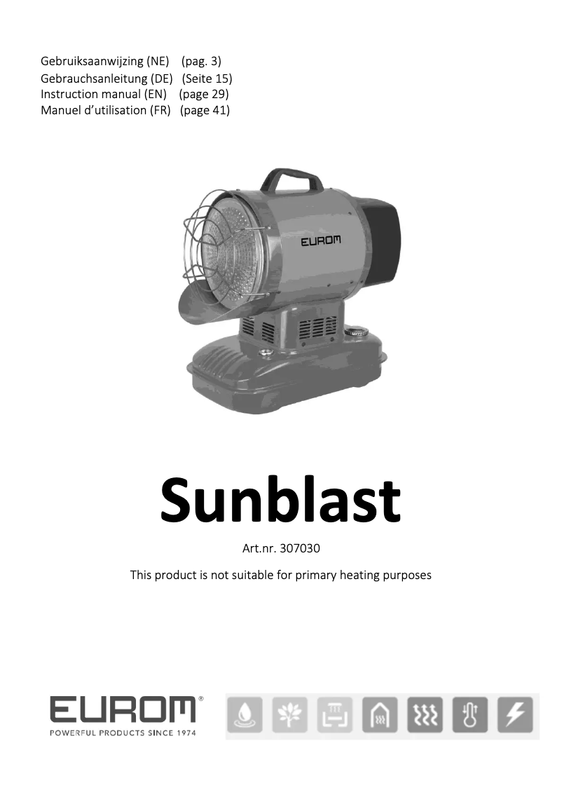 Imagen de la primera página del manual del dispositivo Sunblast