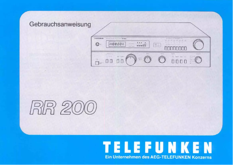 Página 1 del manual Manual de usuario Telefunken RR 200