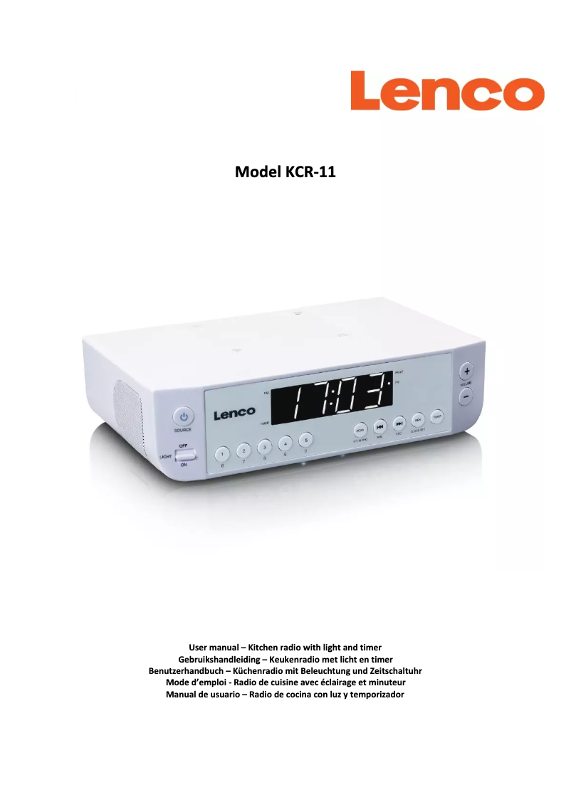 Página nº 1 - Manual de usuario Lenco KCR-11