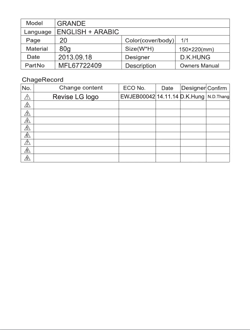 Página 1 del manual Manual de usuario LG VC2216NND