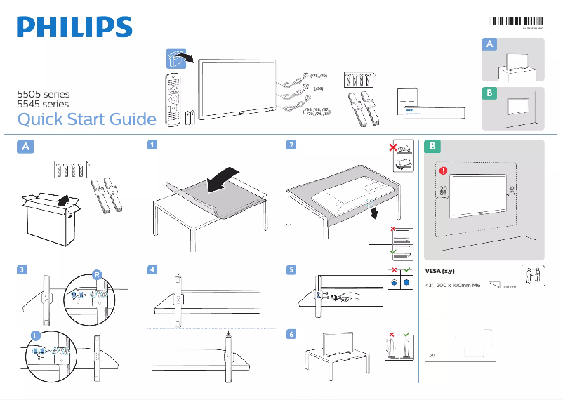 Página 1 del manual Guía de inicio rápido Philips 5500 series 43PFT5505