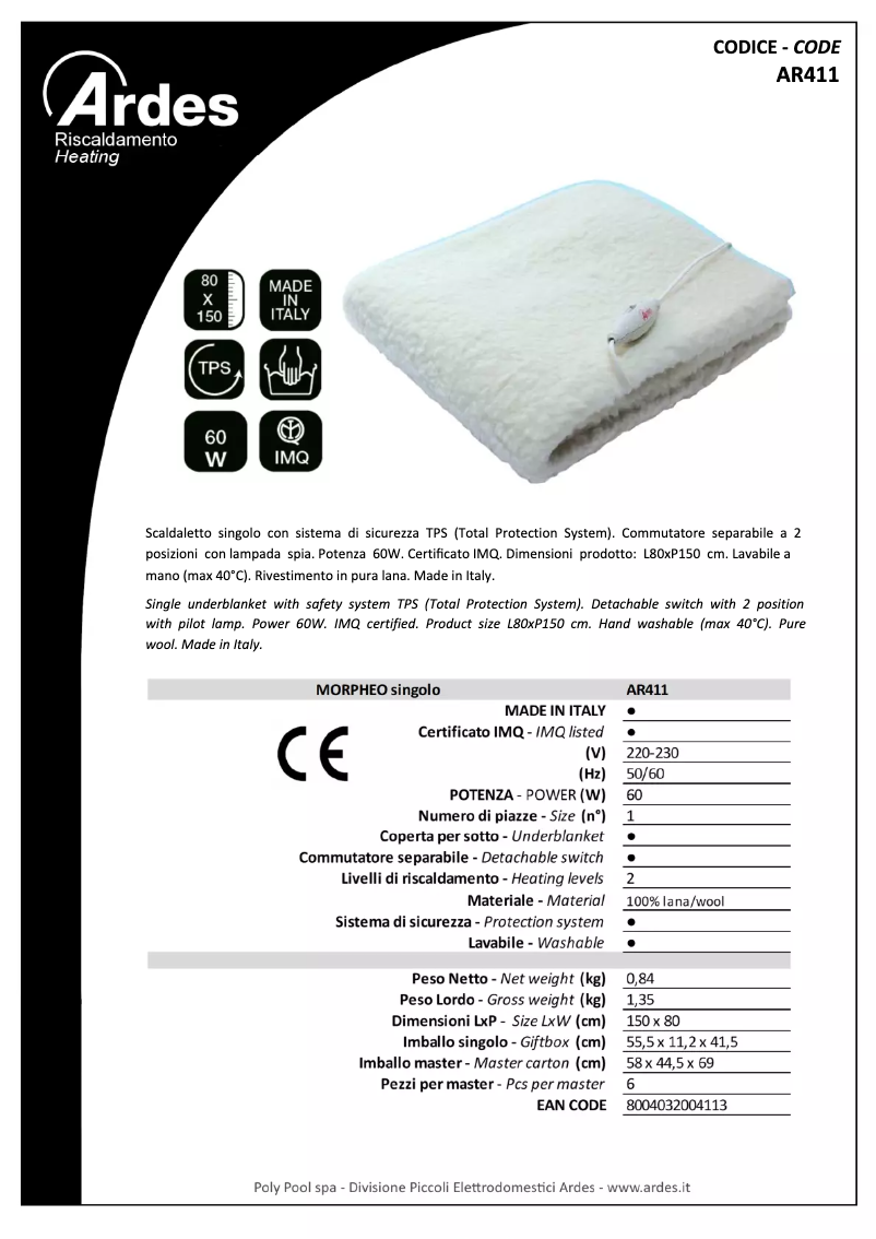 Imagen de la primera página del manual del dispositivo AR411