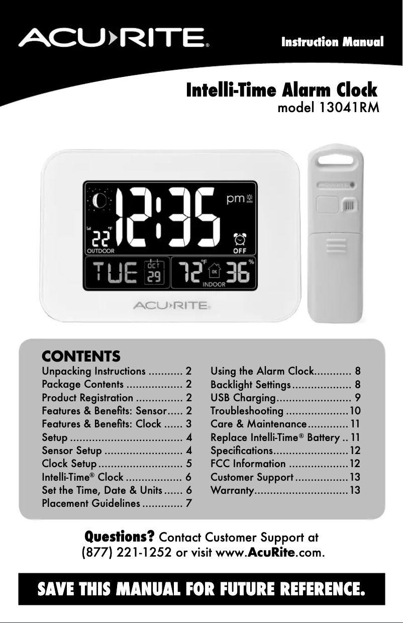 Imagen de la primera página del manual del dispositivo 13041RM