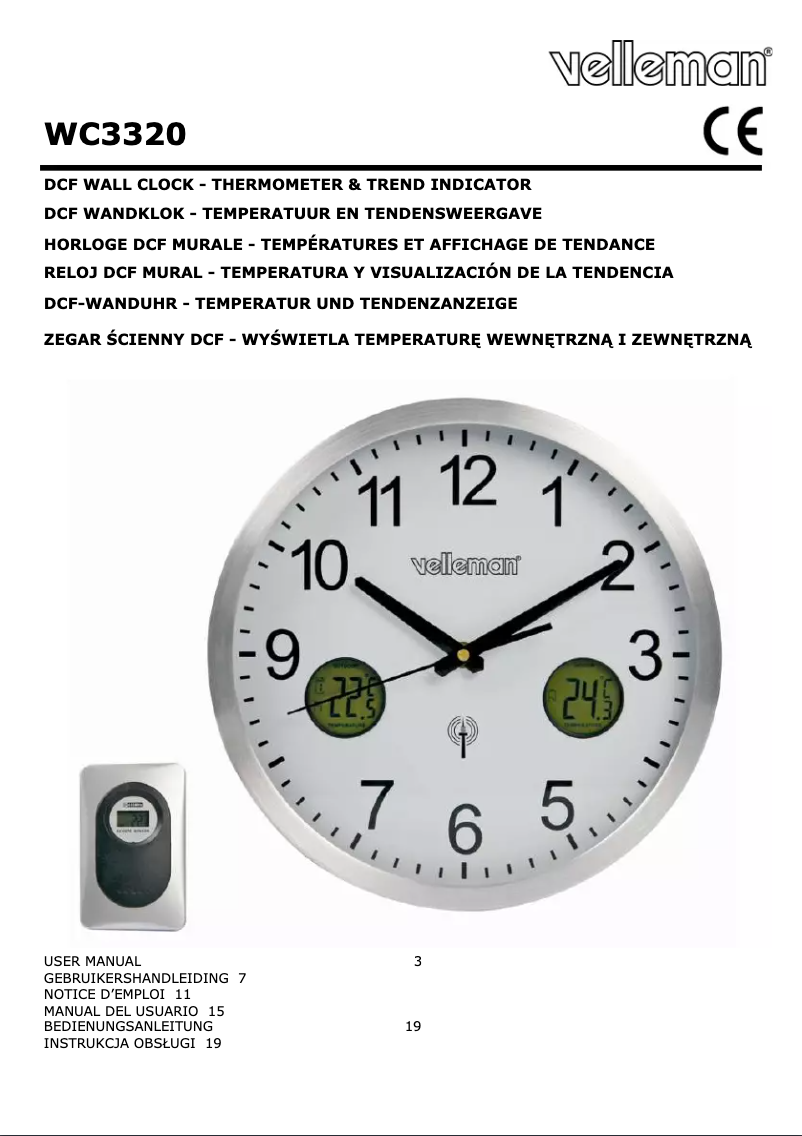 Página 1 del manual Manual de usuario Velleman WC3320