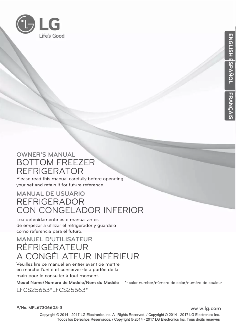 Imagen de la primera página del manual del dispositivo LFCS25663S