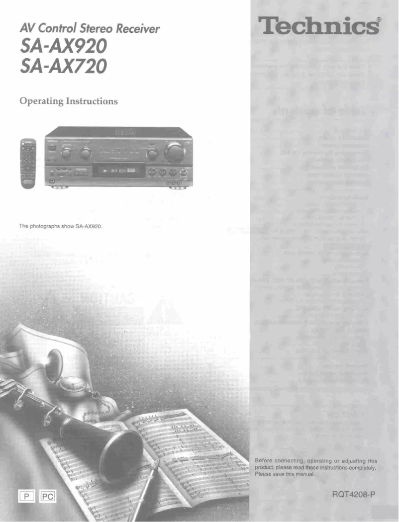 Imagen de la primera página del manual del dispositivo SA-AX920
