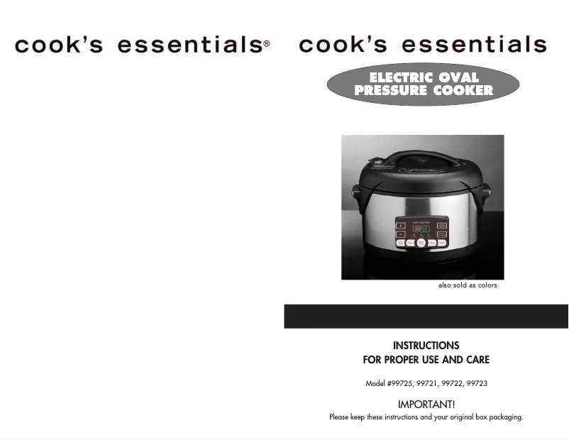 Página 1 del manual Manual de usuario Cook's essentials 99721