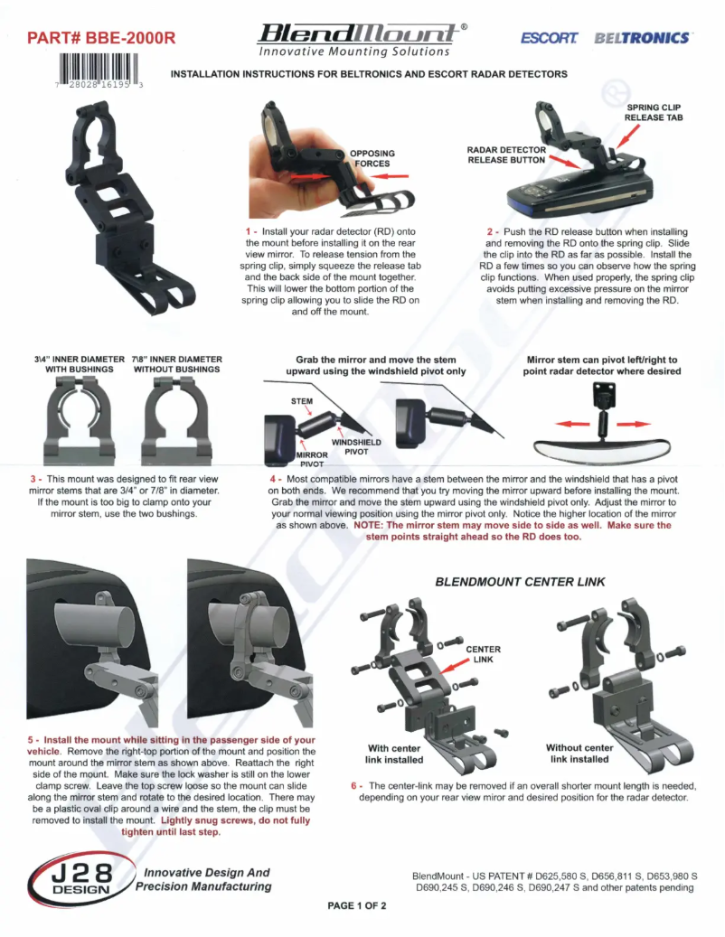 Página 1 del manual Manual de usuario BlendMount BBE-2000R