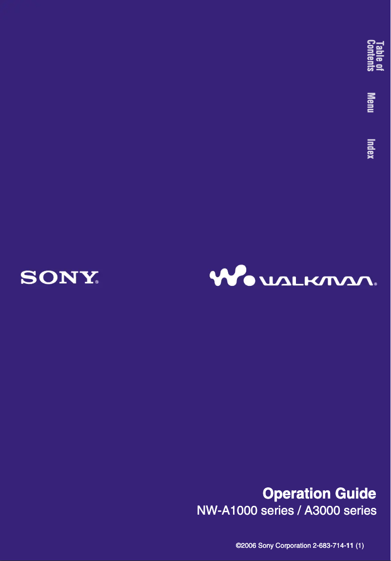 Imagen de la primera página del manual del dispositivo Walkman NW-A3000