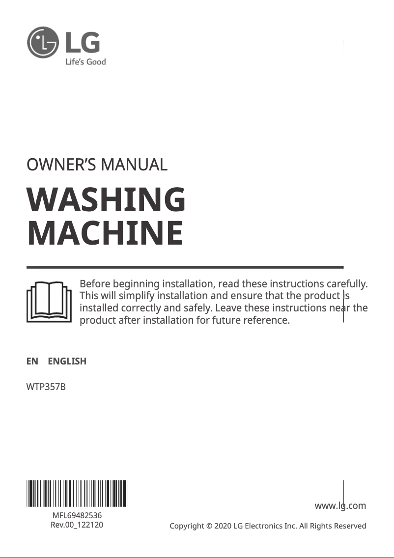 Página 1 del manual Manual de usuario LG WTP357B