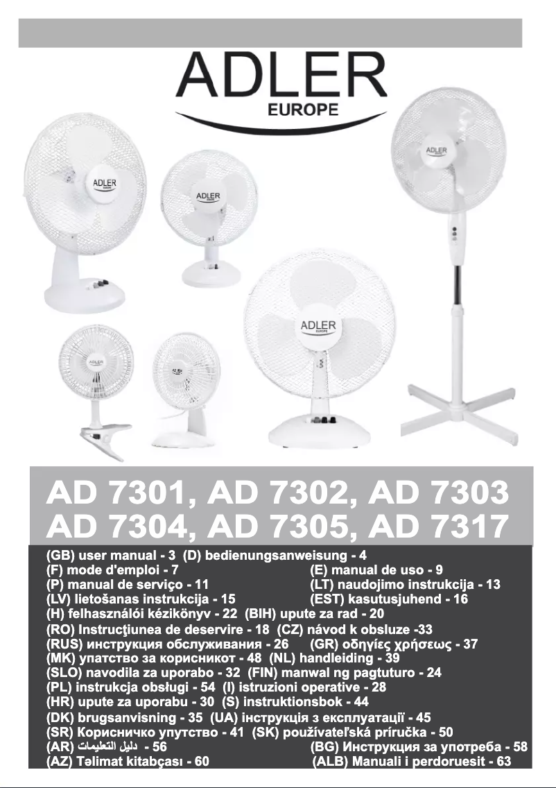 Página 1 del manual Manual de usuario Adler AD 7317