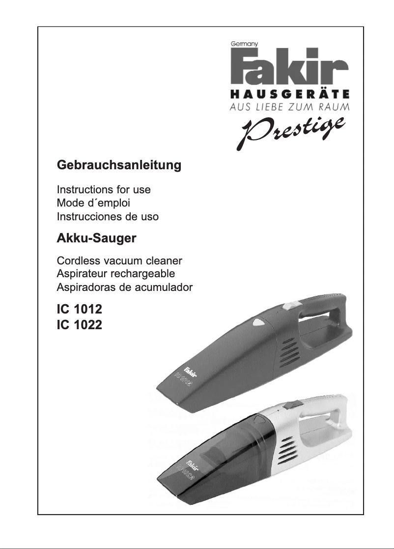 Imagen de la primera página del manual del dispositivo IC 2012