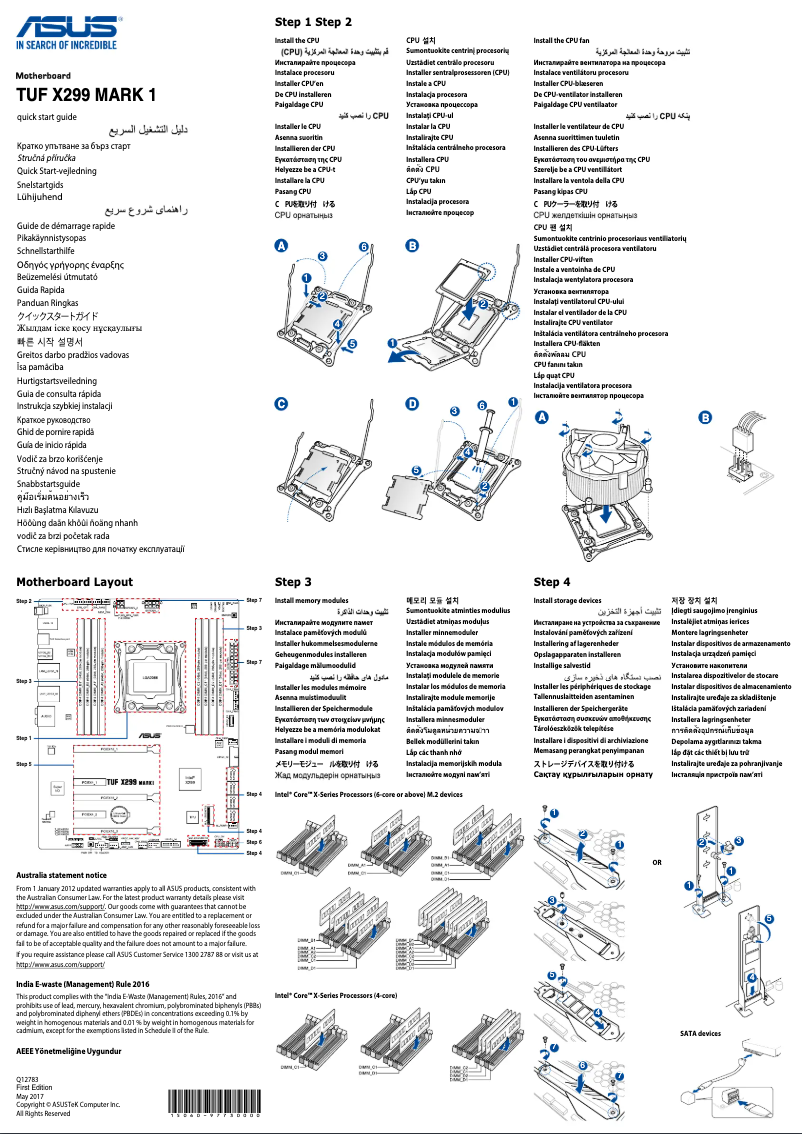 Imagen de la primera página del manual del dispositivo TUF X299 MARK 1