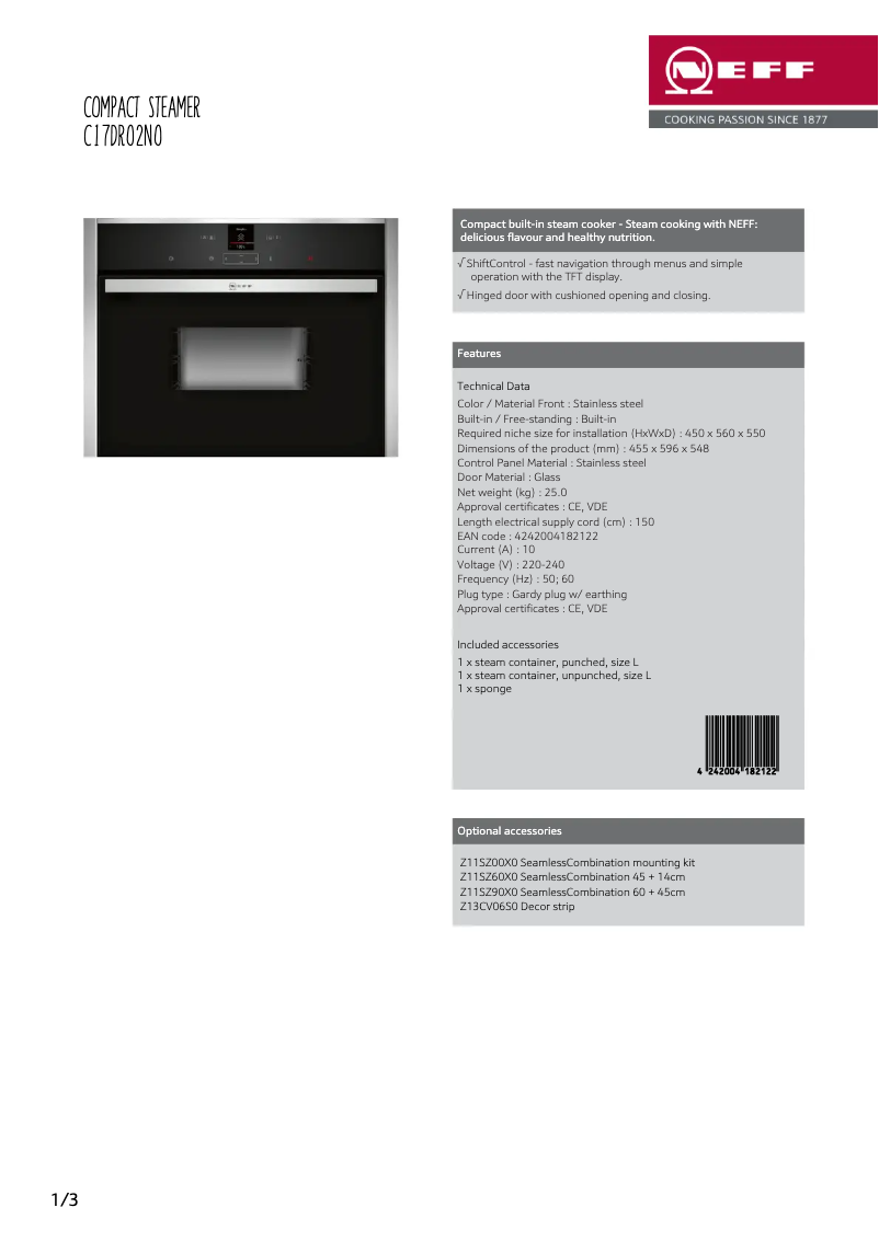 Imagen de la primera página del manual del dispositivo C17DR02N0