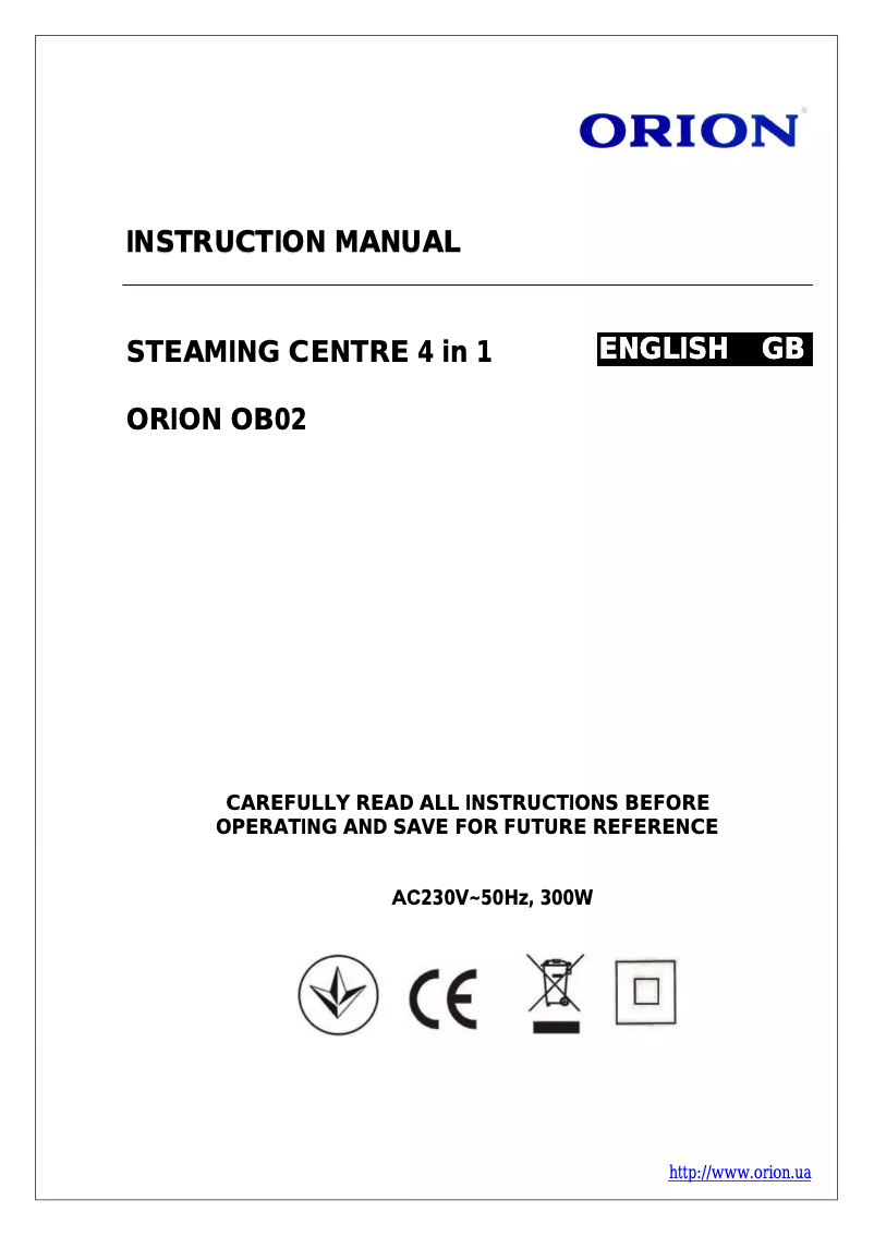 Imagen de la primera página del manual del dispositivo OB02
