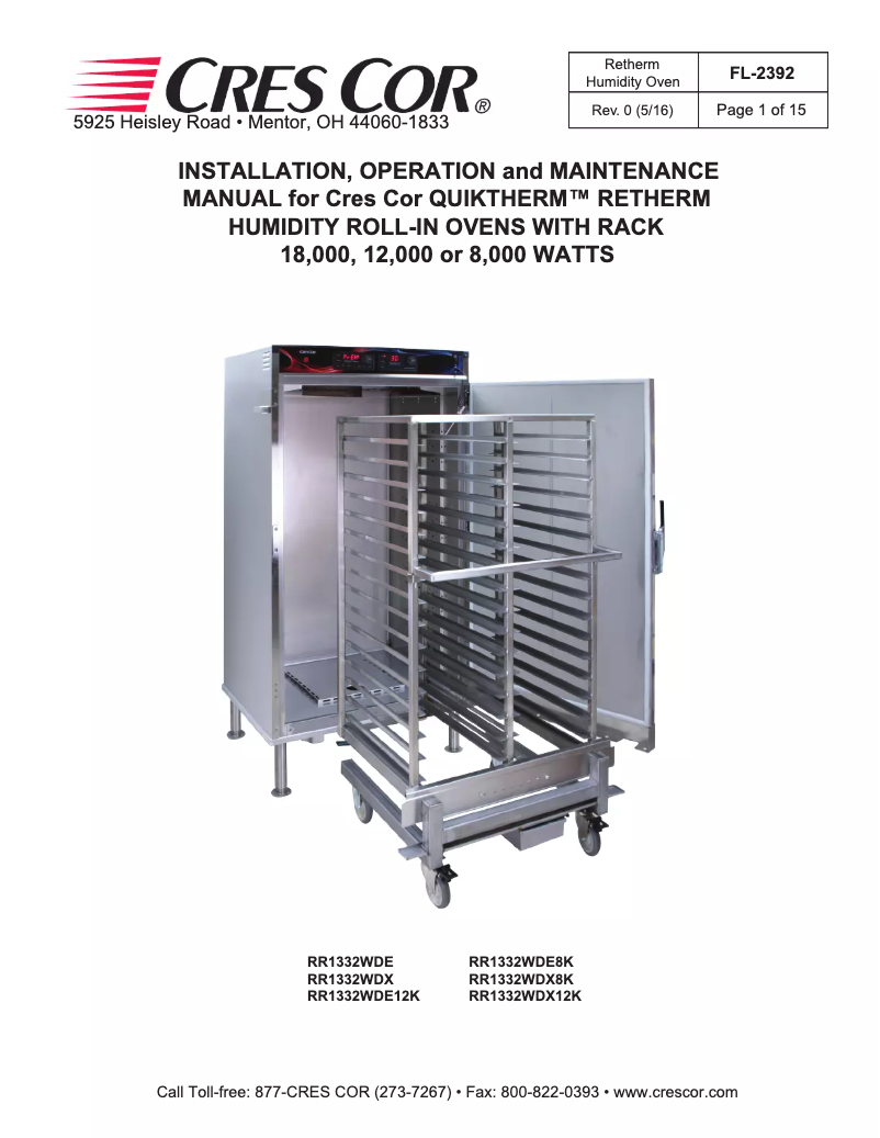 Página 1 del manual Manual de usuario Cres Cor RR1332WDE