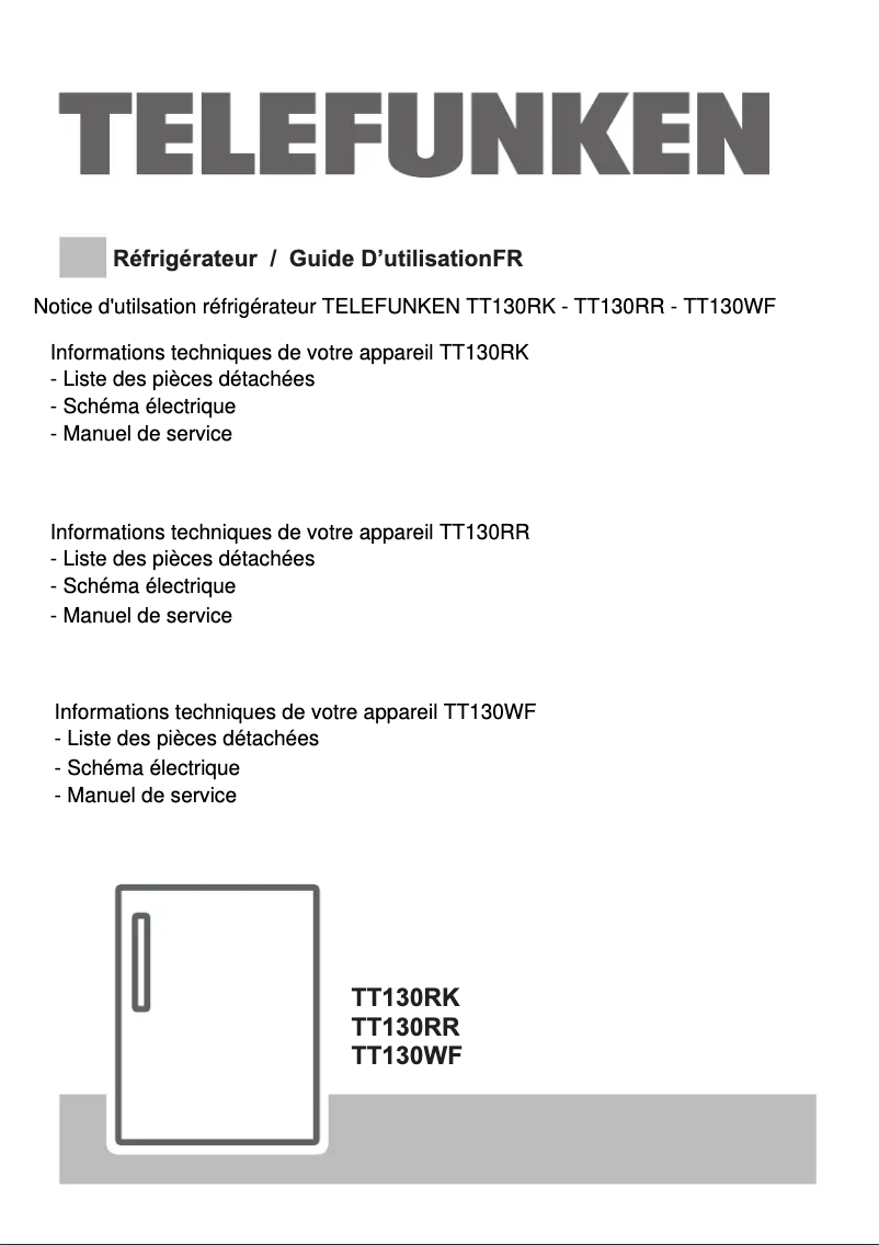 Imagen de la primera página del manual del dispositivo TT130RK