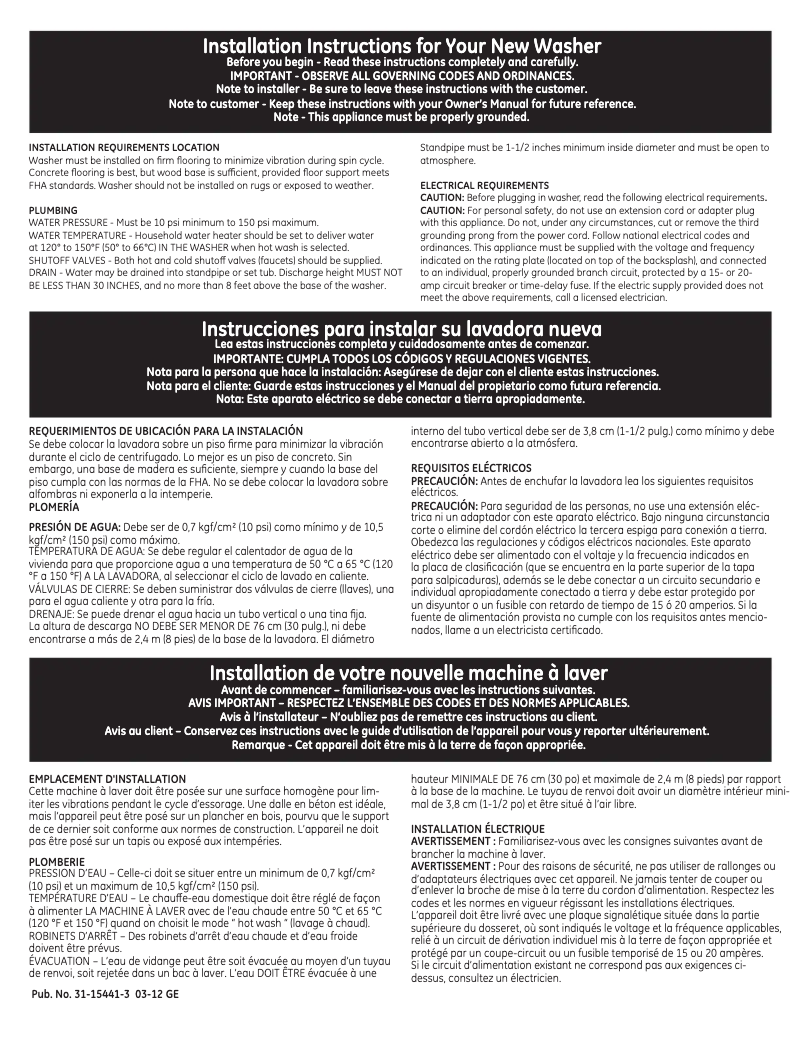 Imagen de la primera página del manual del dispositivo GCWN5050MWS
