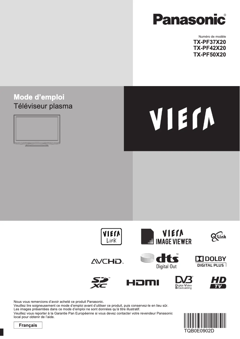 Imagen de la primera página del manual del dispositivo TX-PF50X20