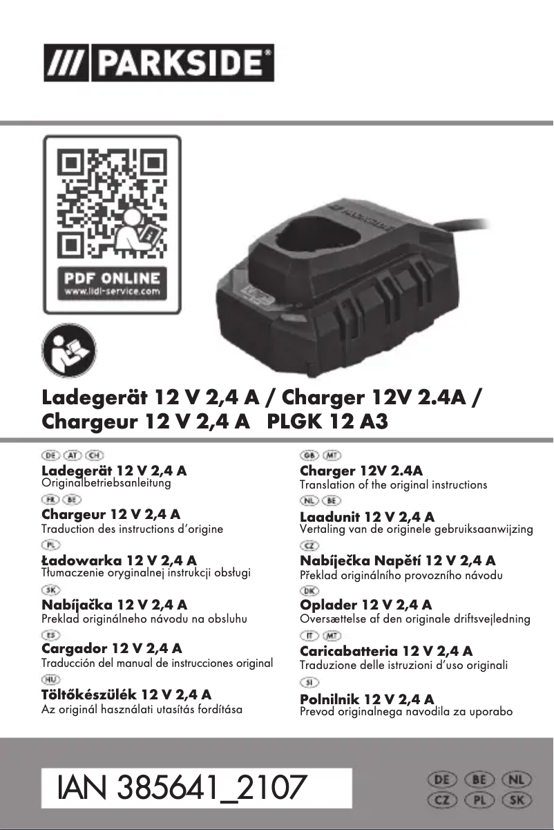 Página 1 del manual Manual de usuario Parkside PLG 20 A1