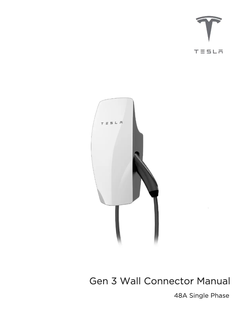 Página 1 del manual Manual de usuario Tesla Gen 3 Wall Connector