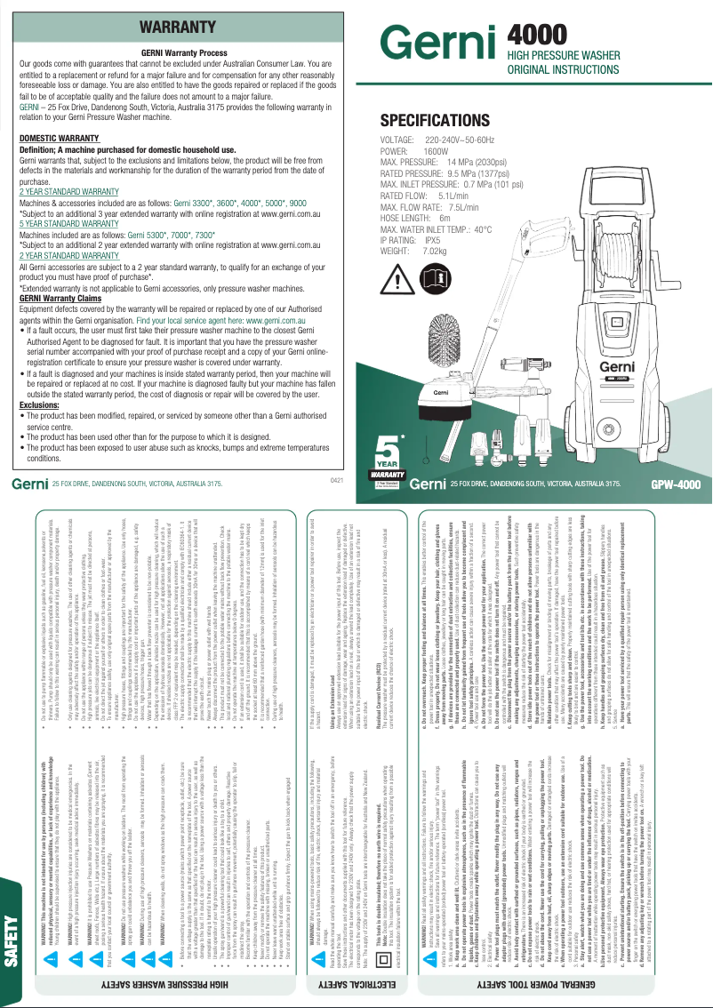 Imagen de la primera página del manual del dispositivo 4000