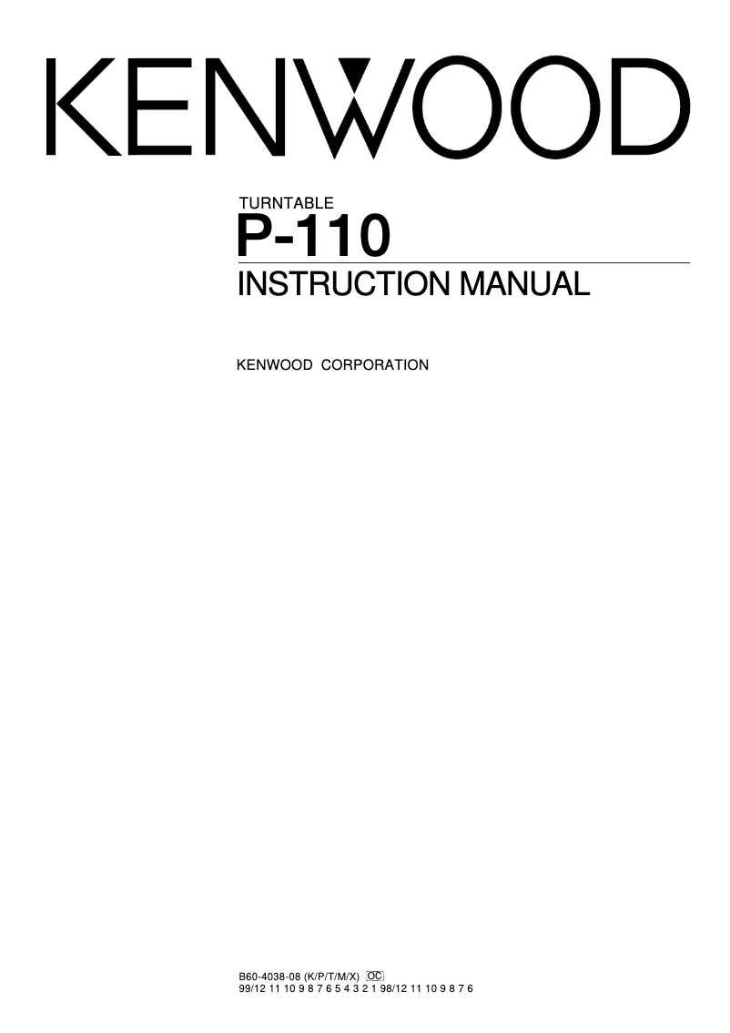 Página nº 1 - Manual de usuario Kenwood P-110(S)
