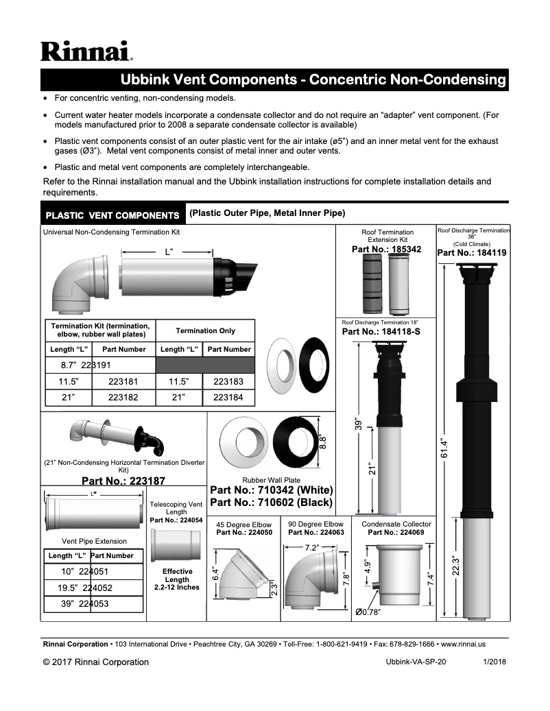 Página 1 del manual Ficha técnica Rinnai V75iP