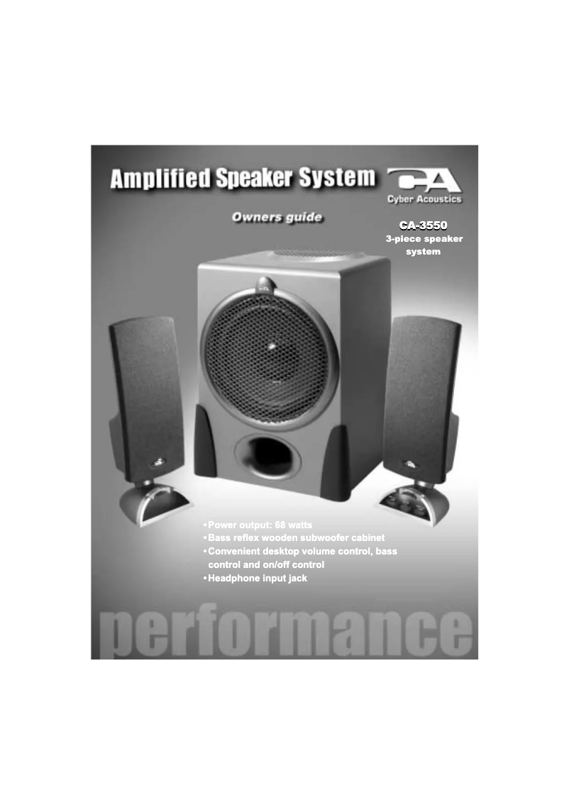 Página nº 1 - Manual de usuario Cyber Acoustics CA-3550